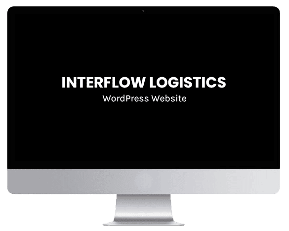 The image is showing a WordPress website created for Interflow Logistics.